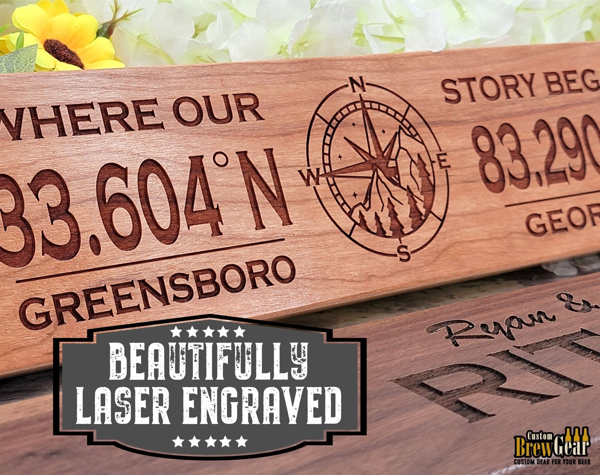 Personalized Heirloom Shot Board | Wedding Shot Board for Couples - Custom Brew Gear