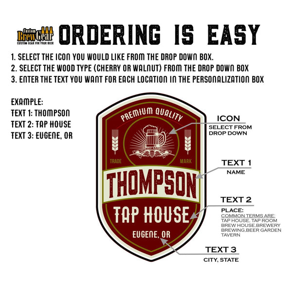 Red Label Edition - Custom Color Logo Chalkboard Tap Handle - Custom Brew Gear