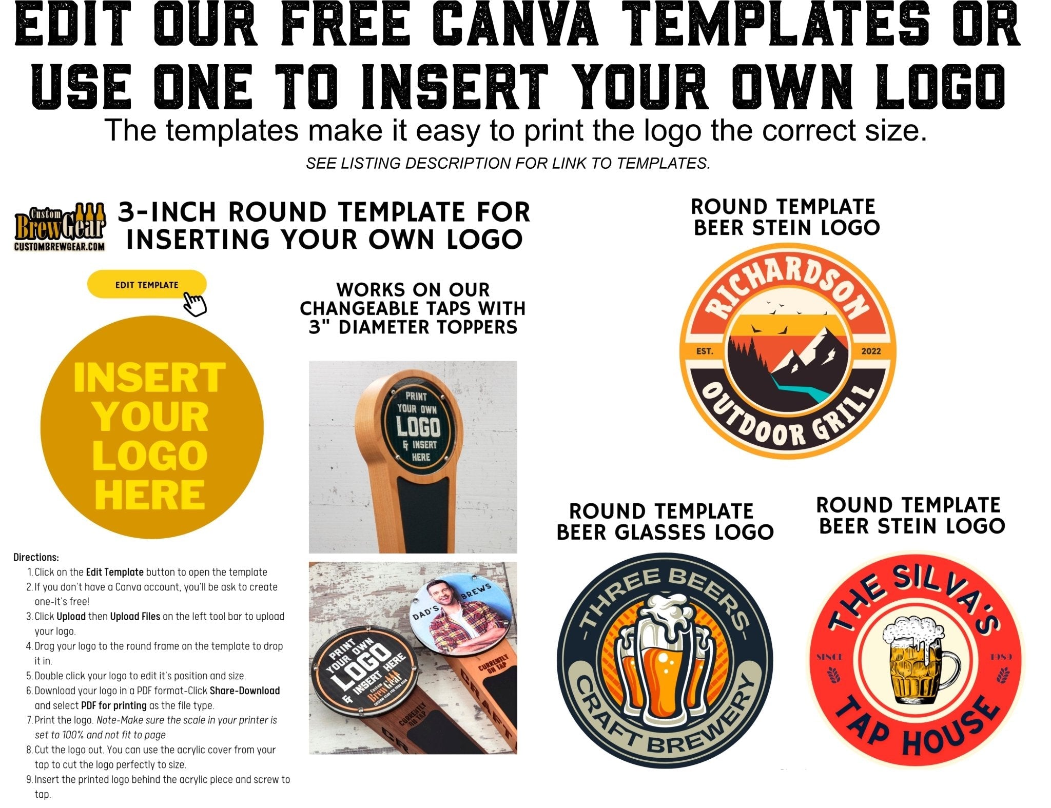 Tap Rack Logo Tap Handle with Changeable Logo and Sides